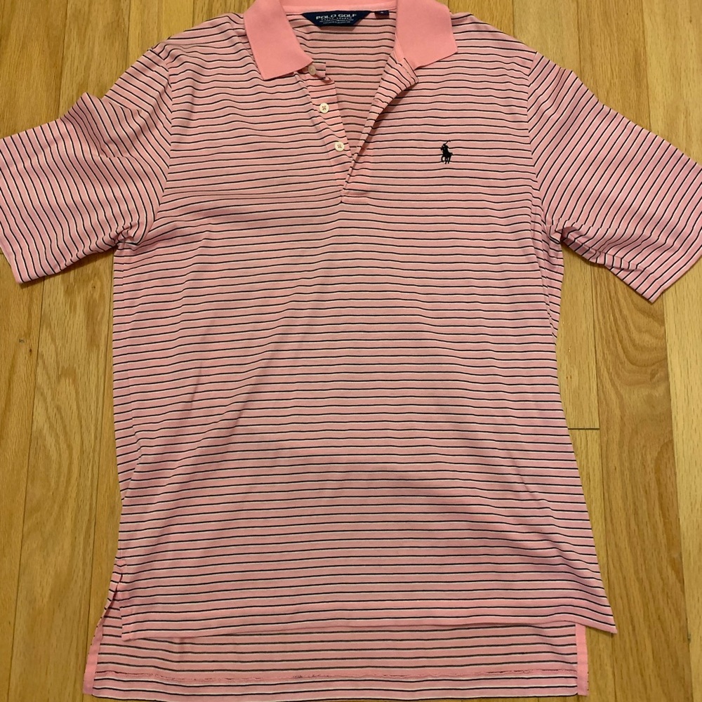 Small Polo Golf Pink Striped Polo